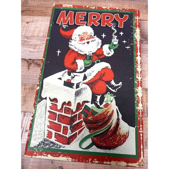 Vintage Santa Claus Merry Decorative  Book Storage Box - Picture 1 of 8